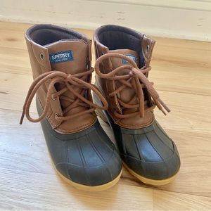 Sperry Kid’s Leather Port Duck Boots size youth 2